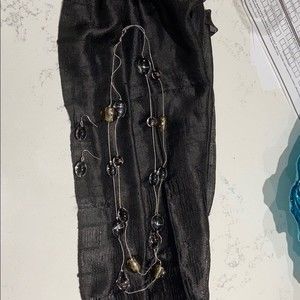 Glass double strand necklace and earring set.